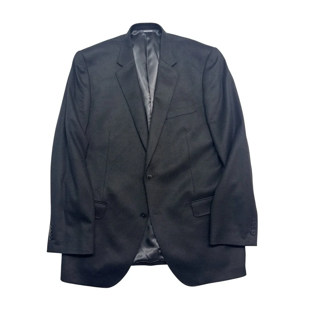 Frank Stella New York 44L Black 100%‎ Cashmere Blazer Jacket Sport Suit Coat